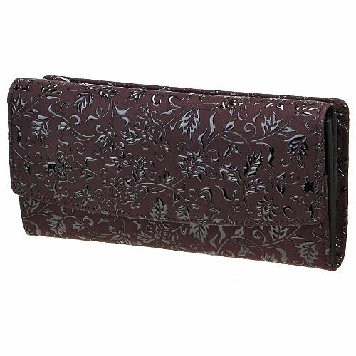 印傳屋（INDEN-YA） 印伝 2310 長財布 紫地／黒漆 花唐草 : インテリア 
