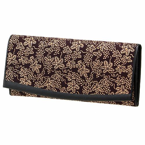 印傳屋（INDEN-YA） 印伝 2311 長財布 紫地／白漆 ぶどう : インテリア