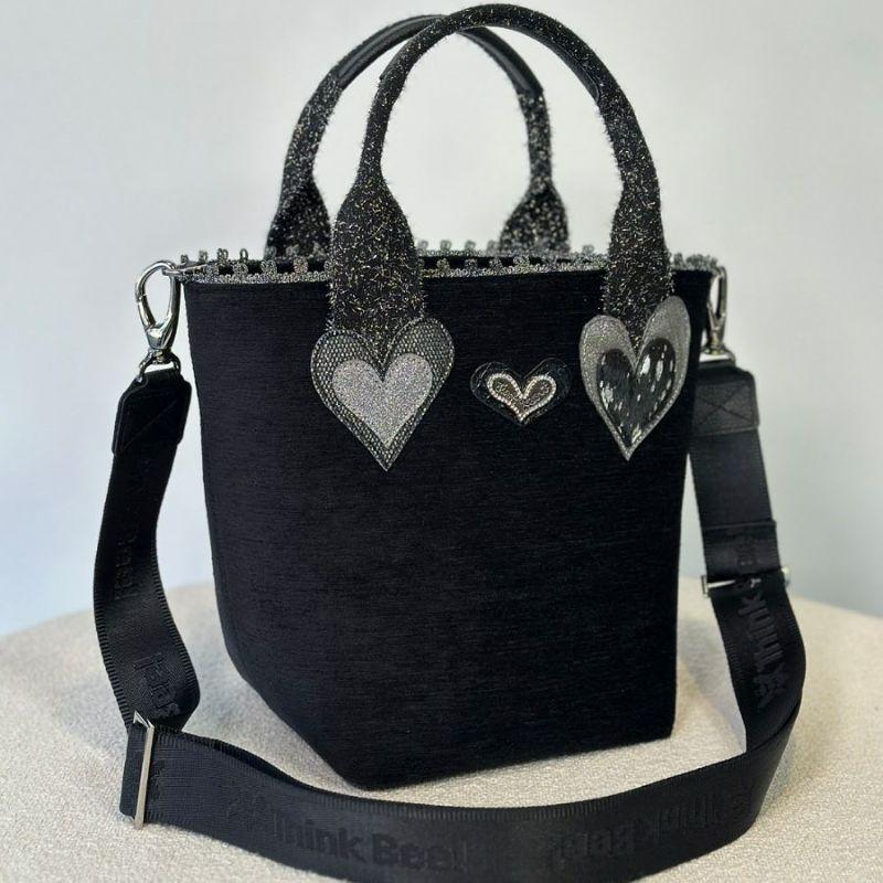 Think Bee！シンクビー グリッターブラック ミニトートバッグ | Think Bee!