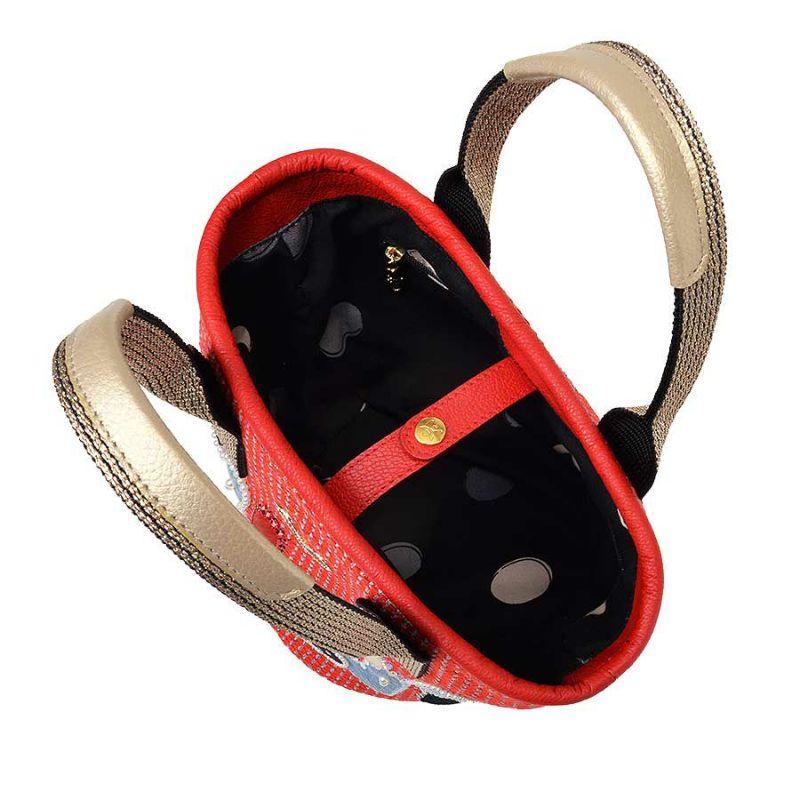 8-20　Think Bee! シンクビー　赤と黒のハート柄ハンドバッグ　未使用 8-20 Think Bee! シンクビー 赤と黒のハート柄ハンドバッグ 未使用 8