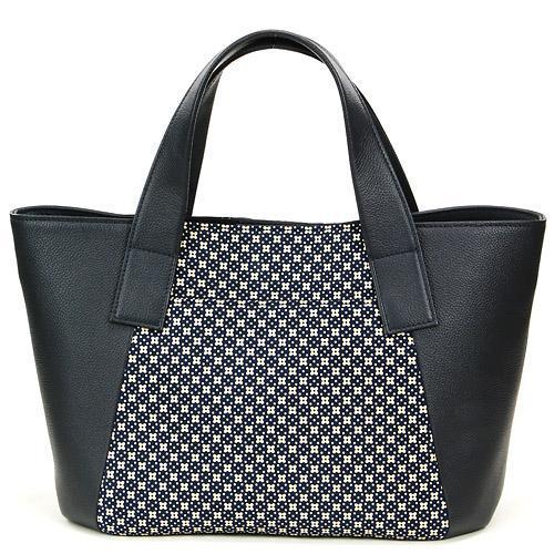 印伝　バッグ 印傳屋（INDEN-YA） 印伝 6347 バッグ 紺／白 花格子 : インテリア雑貨