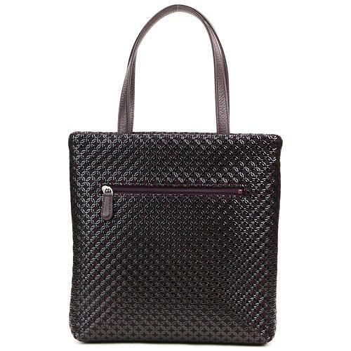 印傳屋 印伝 6315 バッグ 紫／白 輪繋ぎ小 : インテリア雑貨