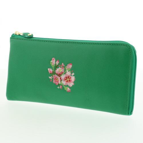 夢詩集 桜 L字ファスナー長財布 グリーン 587 393 63 00 インテリア雑貨lemodeヤフーshop 通販 Yahoo ショッピング