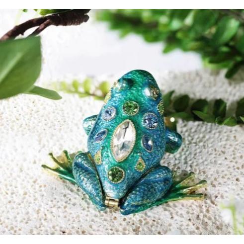 ジュエリーボックス ジュエルフロッグ ブルーグリーン : インテリア