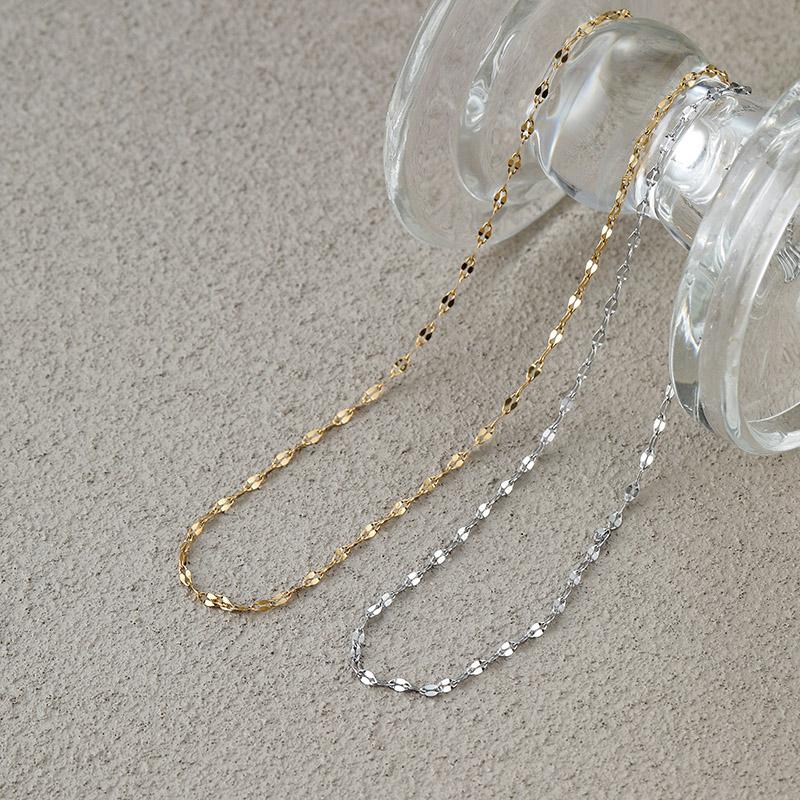 LEMOMO ネックレス レディース 金属アレルギー対応 ペタルチェーン シンプルデザイン ゴールド シルバー ニッケルフリー 重ね 韓国 おしゃれ |  | 04