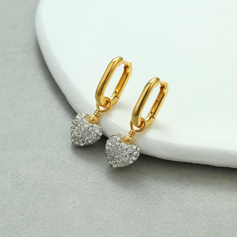LEMOMO ピアス フープ ハート スワロフスキー パヴェボール ジルコニア ワンタッチ キャッチレス 金属アレルギー ニッケルフリー おしゃれ 韓国 人気 |  | 02