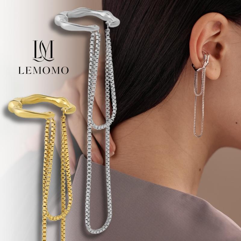 LEMOMO 【片耳用】イヤーカフ イヤーカフス イヤカフ イヤリング 金属アレルギー対応 18K 大人 かわいい ジュエリー ゴールド シルバー 韓国 人気 トレンド | 