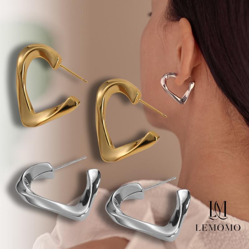 LEMOMO ピアス ハート 金属アレルギー ニッケルフリー おしゃれ レディース インスタ 韓国 人気 トレンド 大人 | 