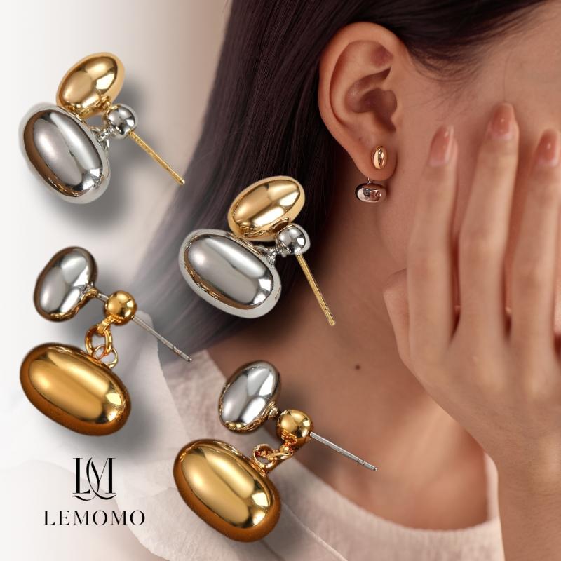 LEMOMO ピアス 金属アレルギー バックキャッチ 丸 コロン つぶつぶ シルバー ゴールド ニッケルフリー おしゃれ レディース インスタ 韓国 人気 トレンド | 