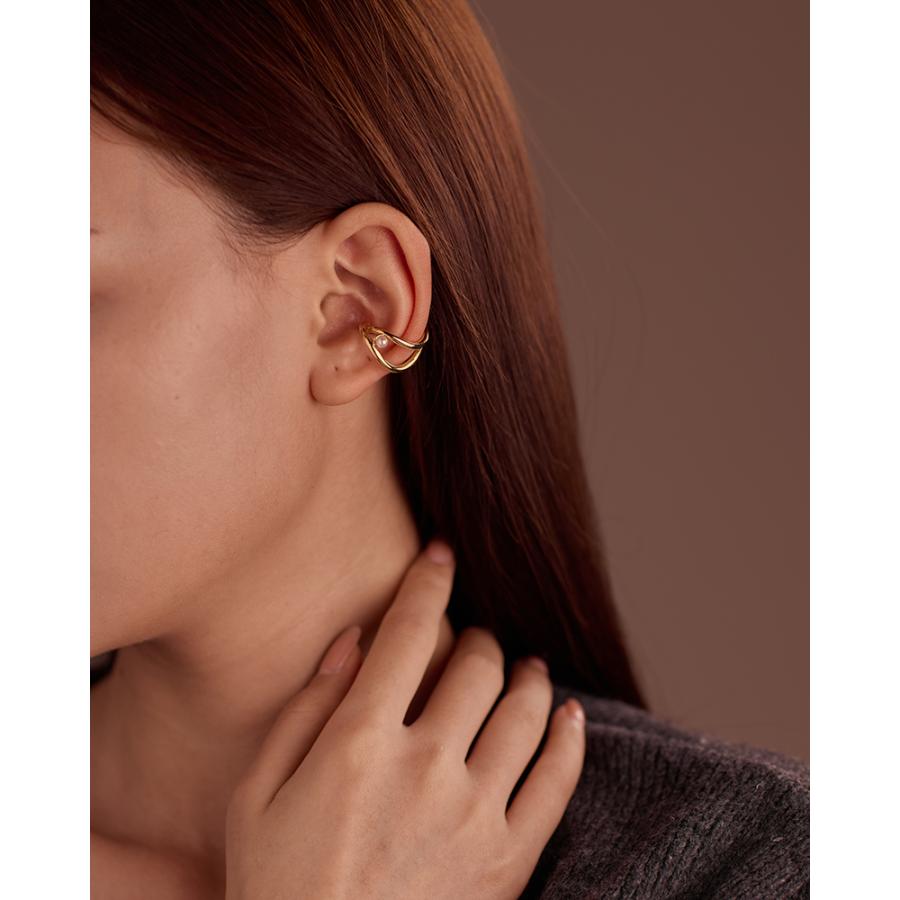 LEMOMO 【片耳用】イヤーカフ パール レイヤード イヤーカフス イヤカフ イヤリング 金属アレルギー対応 18K かわいい ジュエリー ゴールド シルバー 韓国 |  | 11