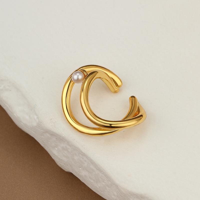LEMOMO 【片耳用】イヤーカフ パール レイヤード イヤーカフス イヤカフ イヤリング 金属アレルギー対応 18K かわいい ジュエリー ゴールド シルバー 韓国 |  | 02