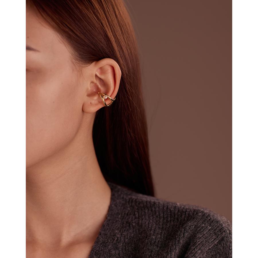 LEMOMO 【片耳用】イヤーカフ パール レイヤード イヤーカフス イヤカフ イヤリング 金属アレルギー対応 18K かわいい ジュエリー ゴールド シルバー 韓国 |  | 09