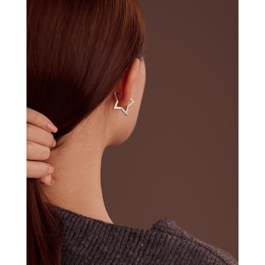 LEMOMO 【片耳用】イヤーカフ スター 星 イヤリング 金属アレルギー対応 18K 大人 かわいい ゴールド シルバーおしゃれ レディース インスタ 韓国 人気 トレンド |  | 05