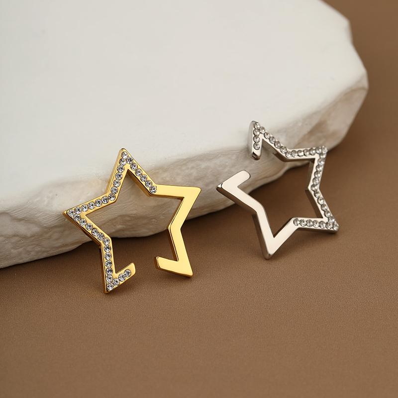 LEMOMO 【片耳用】イヤーカフ スター 星 イヤリング 金属アレルギー対応 18K 大人 かわいい ゴールド シルバーおしゃれ レディース インスタ 韓国 人気 トレンド |  | 09