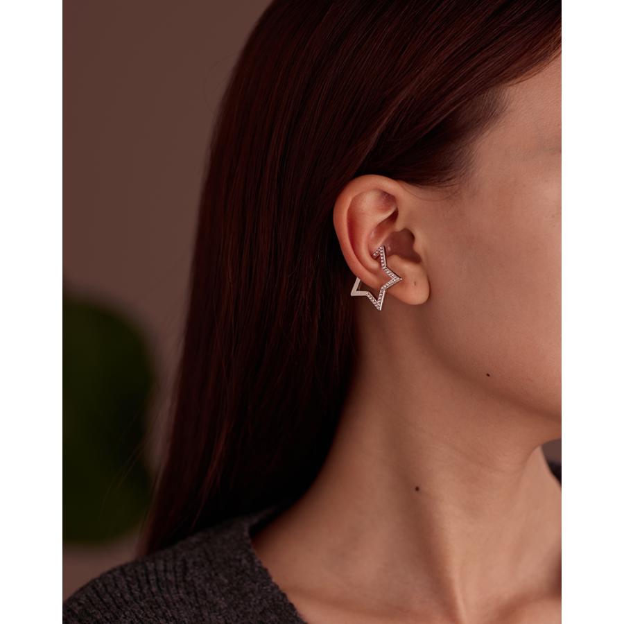 LEMOMO 【片耳用】イヤーカフ スター 星 イヤリング 金属アレルギー対応 18K 大人 かわいい ゴールド シルバーおしゃれ レディース インスタ 韓国 人気 トレンド |  | 04