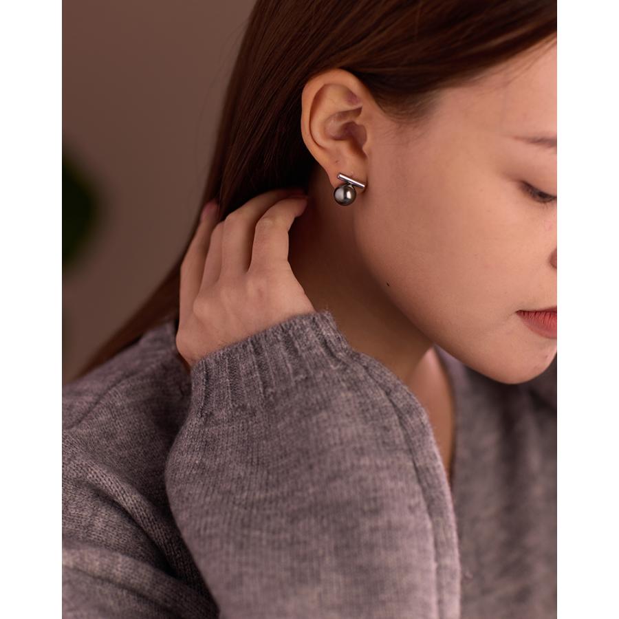 LEMOMO ピアス パール バー グレーパール ブラックパール 一粒 シンプル 10mm フォーマル ママスーツ 入園式 卒園式 結婚式 シルバー925 金属アレルギー |  | 10