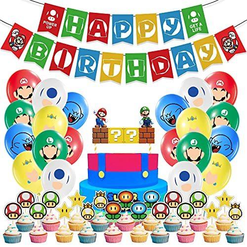 日本初の キャラクター ゲーム 飾り付け 誕生日 マリオ Haftss ハッピーバースデー 飾り バースデー 風船 誕生日 子供の日プレゼント 誕生日 バルーン 室内装飾 Www We Job Com