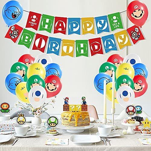 日本初の キャラクター ゲーム 飾り付け 誕生日 マリオ Haftss ハッピーバースデー 飾り バースデー 風船 誕生日 子供の日プレゼント 誕生日 バルーン 室内装飾 Www We Job Com