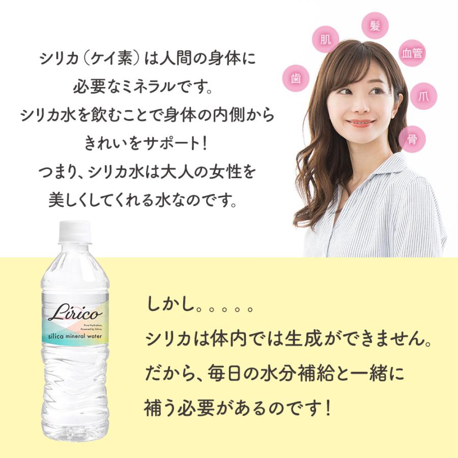 シリカ水 500ml 48本 水 Silica mineral water Lirico 高濃度 ミネラル
