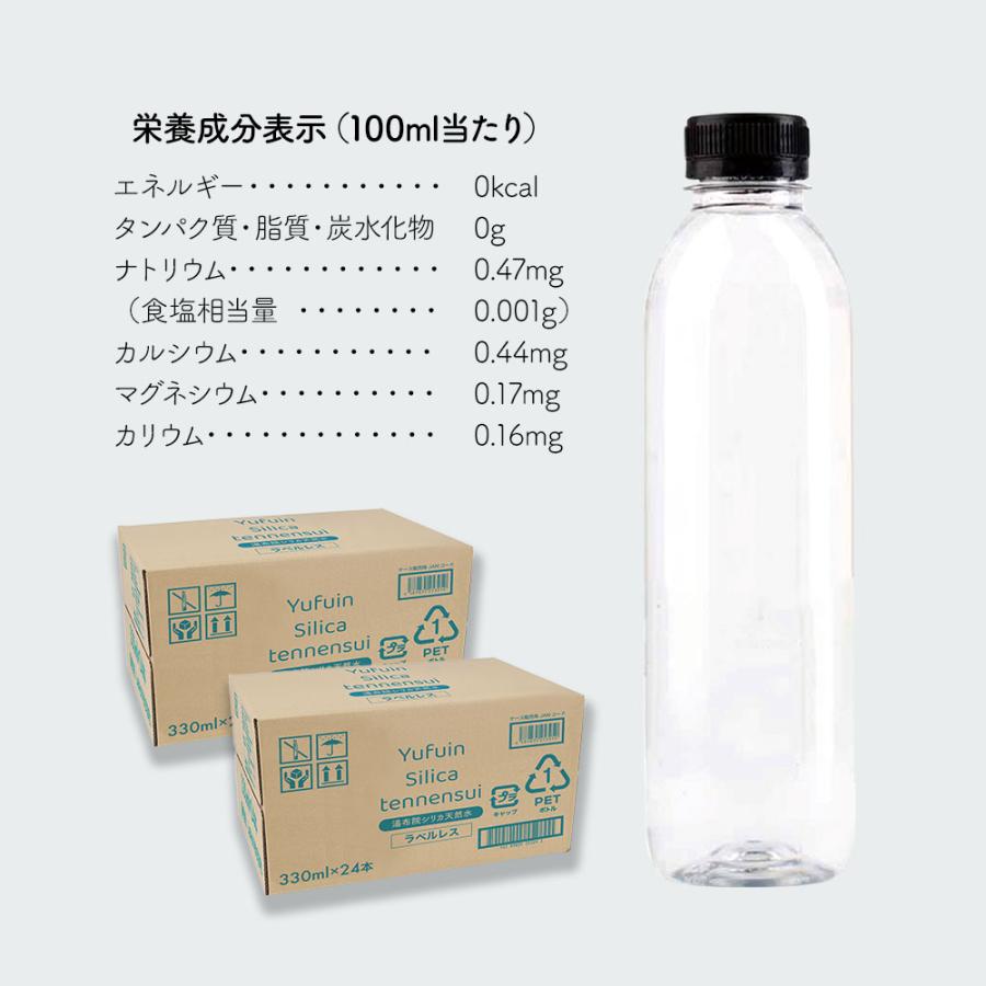 シリカ水 48本 ラベルレス 330ml 湯布院シリカ天然水 バナジウム