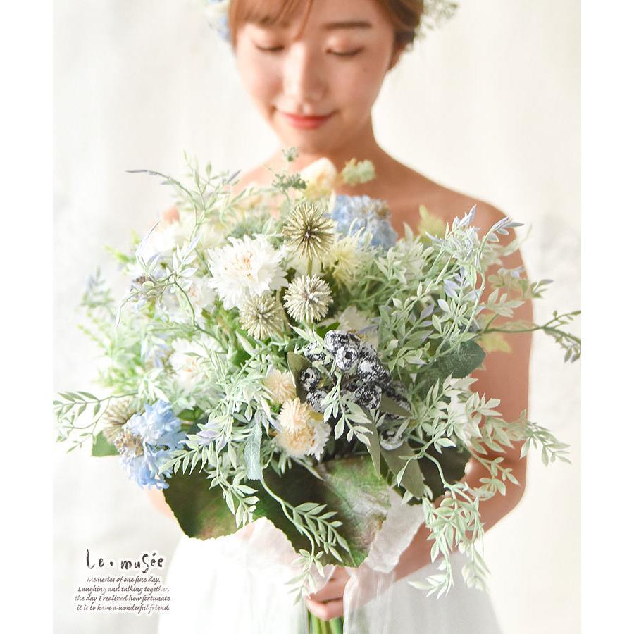 在庫僅少 ウェディングブーケ レンタル フォトウェディング 前撮り 結婚式 送料無料 造花 付き ブートニア ヘッドドレス ブルージーン ナチュラルクラッチブーケ レディースファッション