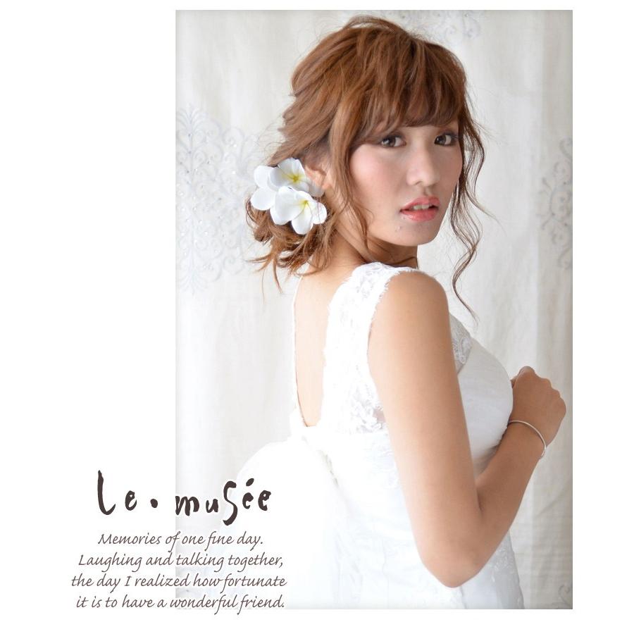 ヘッドドレス ウェディング 髪飾り 花 ヘアアクセサリー ブライダル 結婚式 成人式 袴 振袖 かわいい 人気 造花 プルメリア 全2色 白 ピンク ウエディング専門店 ミュゼ 通販 Yahoo ショッピング