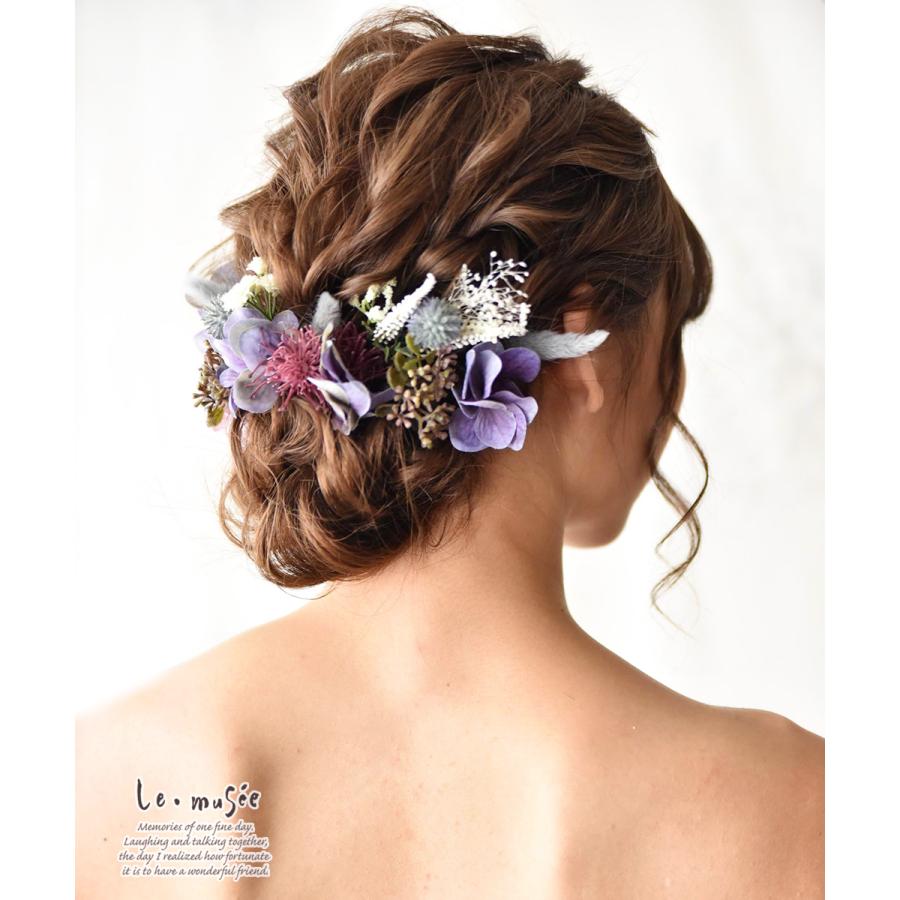 ドライフラワー テイスト ヘッドドレス 髪飾り 花 ウェディング サラ 