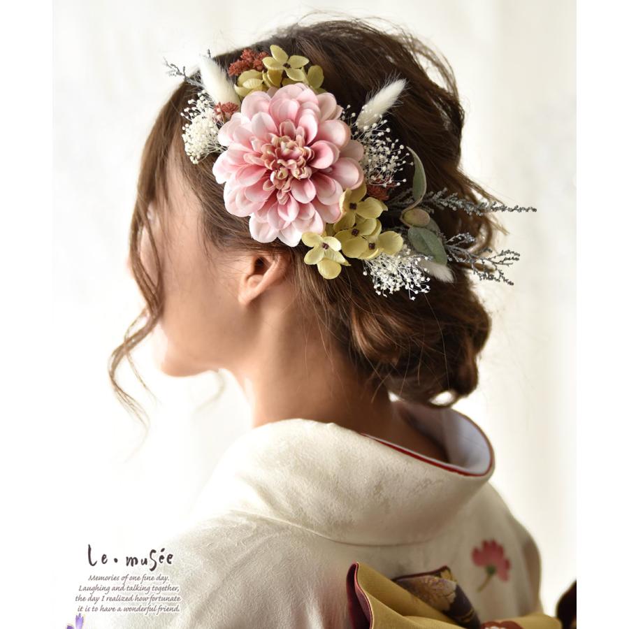 成人式 ヘッドドレス 花 髪飾り 和装 ウェディング 袴 振袖 卒業式 結婚式 浴衣 セット ブライダル 海外挙式 前撮り 造花 ドライフラワー テイスト リシェ |  | 09