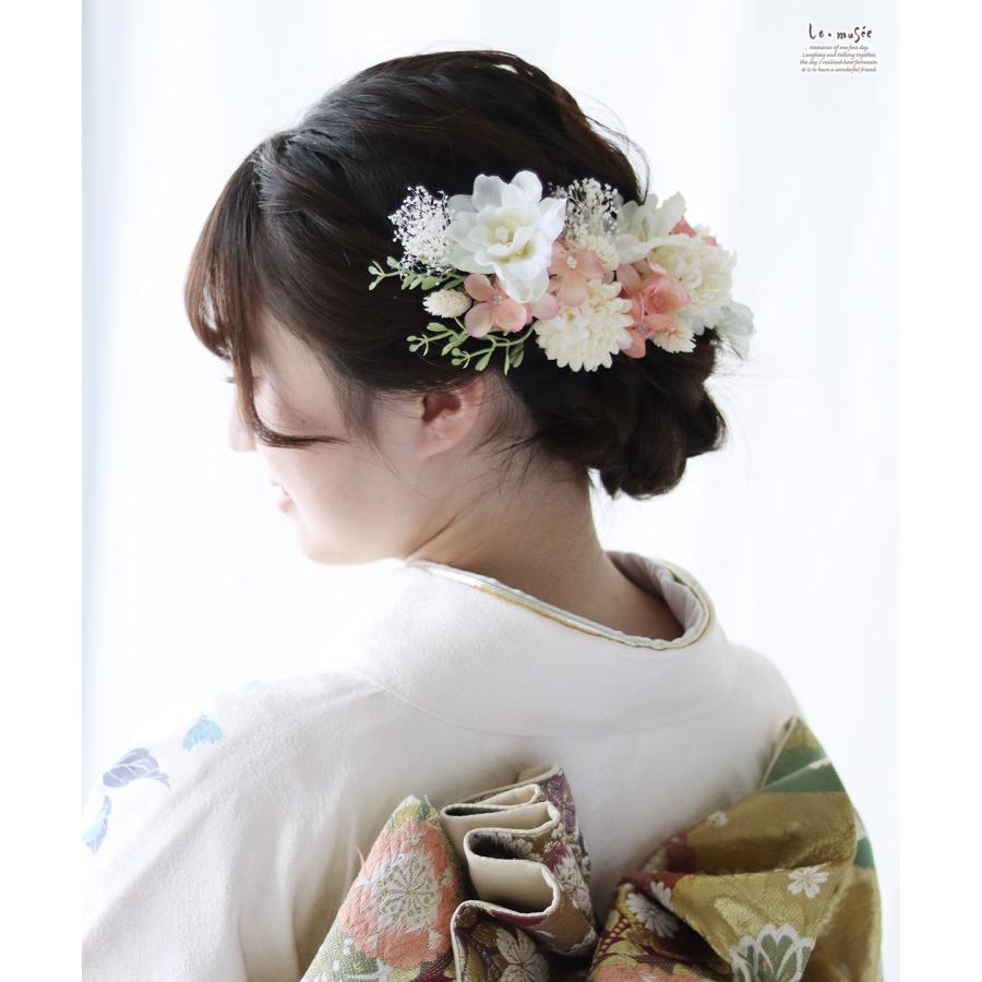 ドライフラワー テイスト ヘッドドレス 髪飾り 花 ウェディング ルネ