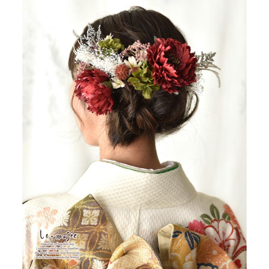ドライフラワー テイスト ヘッドドレス 髪飾り 花 ウェディング アンティークガーベラ ルナ ウエディング専門店 ミュゼ 通販 Yahoo ショッピング