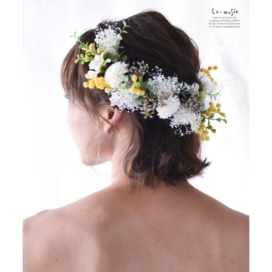 ナチュラルテイスト ヘッドドレス 髪飾り 花 ウェディング ナチュラル みもざ | ドライテイスト 小花 花嫁 ウエディング ブライダル 造花 結婚式 |  | 03
