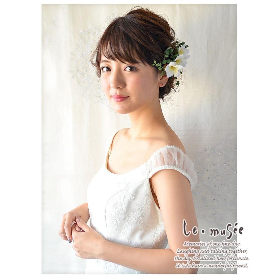 花冠 ヘッドドレス ウェディング 髪飾り ハワイ ナチュラル 結婚式 ブライダル プルメリア ２パーツ 造花 030 ウエディング専門店 ミュゼ 通販 Yahoo ショッピング