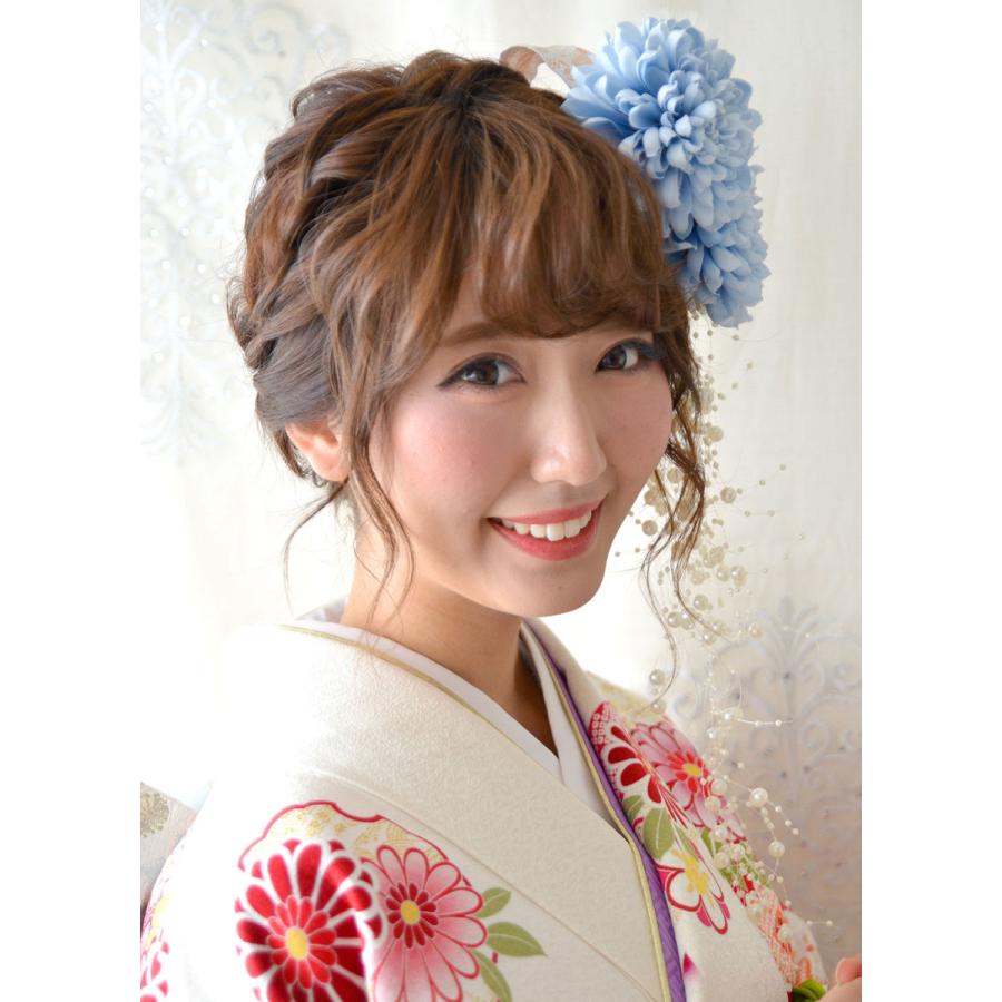 ラブリー振袖 水色 髪型 最も人気のある髪型