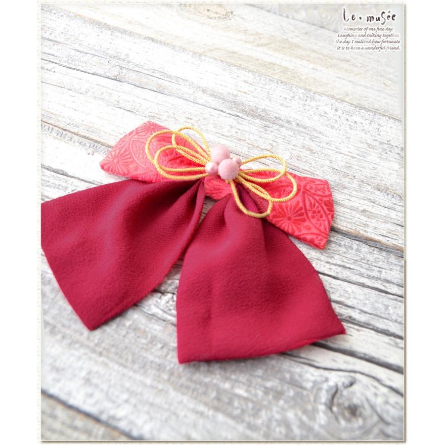 成人式 髪飾り 卒業式 ヘッドドレス リボン ちりめん 袴 和装 振袖 金襴 2トーン ツートンカラー 和風 全4色 送料無料 |  | 20