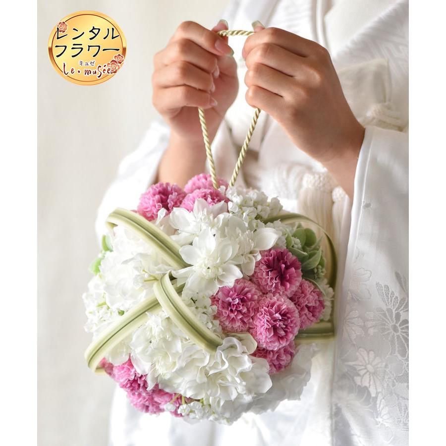 レンタル ボールブーケ ウェディング 造花 和装 ブートニア レンタル ボールブーケ ウェディング 造花 和装 ブートニア