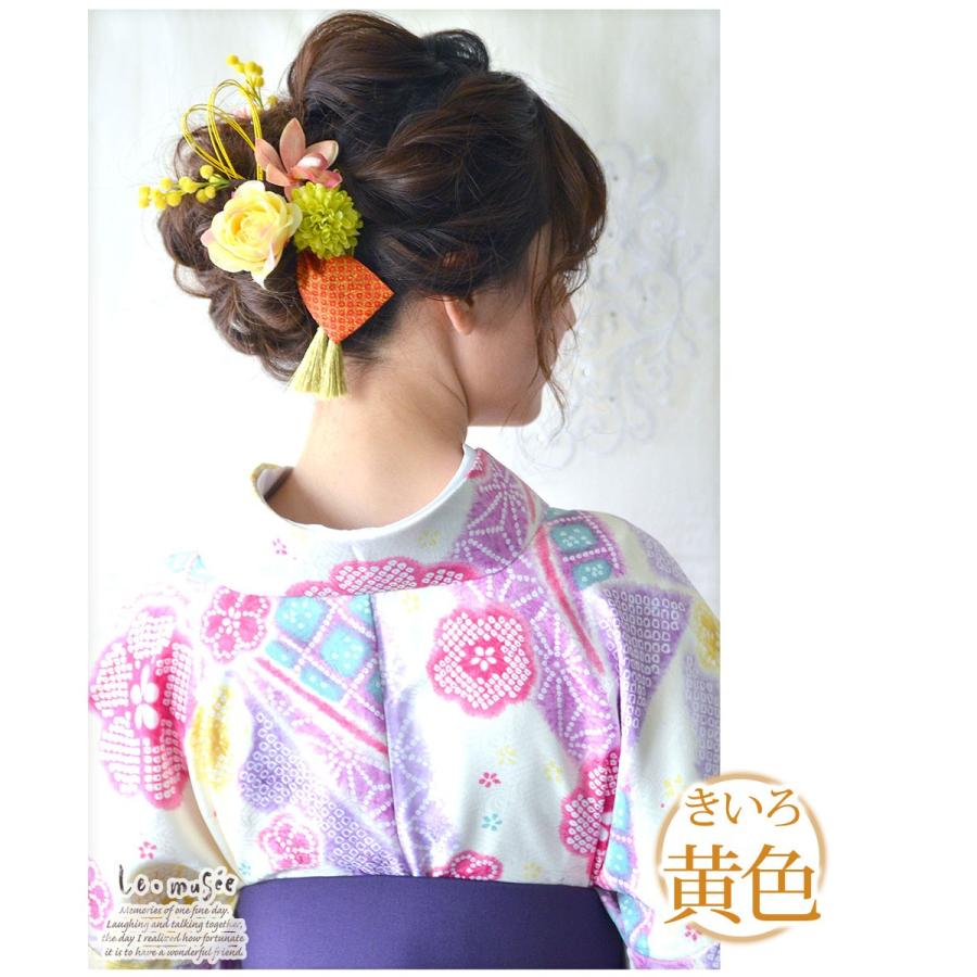 成人式 髪飾り 花 ヘッドドレス 和装 袴 振袖 卒業式 紐 房 留袖 造花