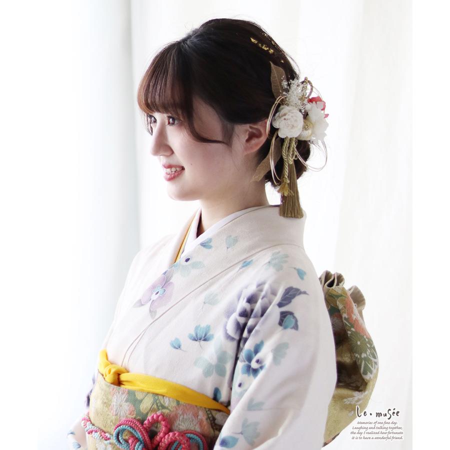 和装 成人式 髪飾り 花 水引 袴 卒業式 セット ヘッドドレス フォーマル ウェディング 結婚式 白無垢 色打掛 ゴールド ドライフラワー シャイニーブロッサム |  | 08
