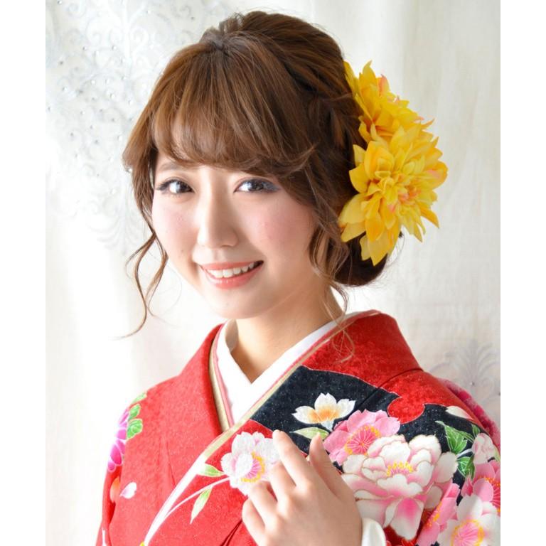 和装 髪飾り 成人式 花 袴 振袖 卒業式 結婚式 黄色 白 ブライダル 造花 ヘッドドレス ウェディング 白無垢 色打掛 大きい ダリア 1輪 ウエディング専門店 ミュゼ 通販 Yahoo ショッピング