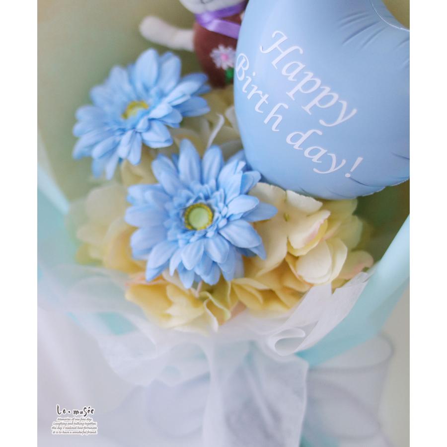 フラワー花束 753 誕生日 祝い 名入れ  うさぎちゃんブーケ |七五三 卒業式 卒園式 入学 入学式 発表会 送別会 ブーケ   造花 風船 大きい プレゼント ギフト |  | 12