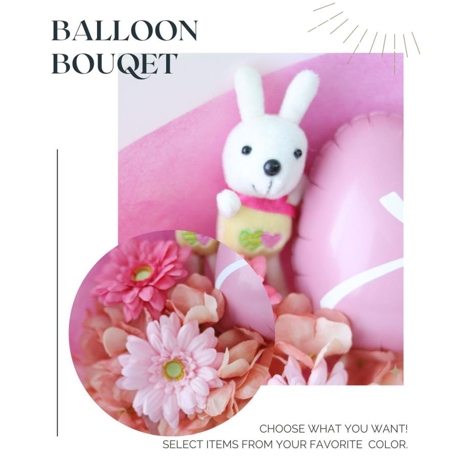フラワー花束 753 誕生日 祝い 名入れ  うさぎちゃんブーケ |七五三 卒業式 卒園式 入学 入学式 発表会 送別会 ブーケ   造花 風船 大きい プレゼント ギフト |  | 16