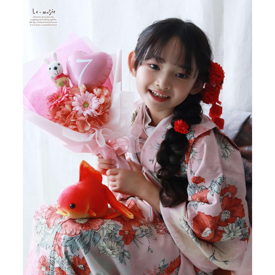 フラワー花束 753 誕生日 祝い 名入れ  うさぎちゃんブーケ |七五三 卒業式 卒園式 入学 入学式 発表会 送別会 ブーケ   造花 風船 大きい プレゼント ギフト |  | 07