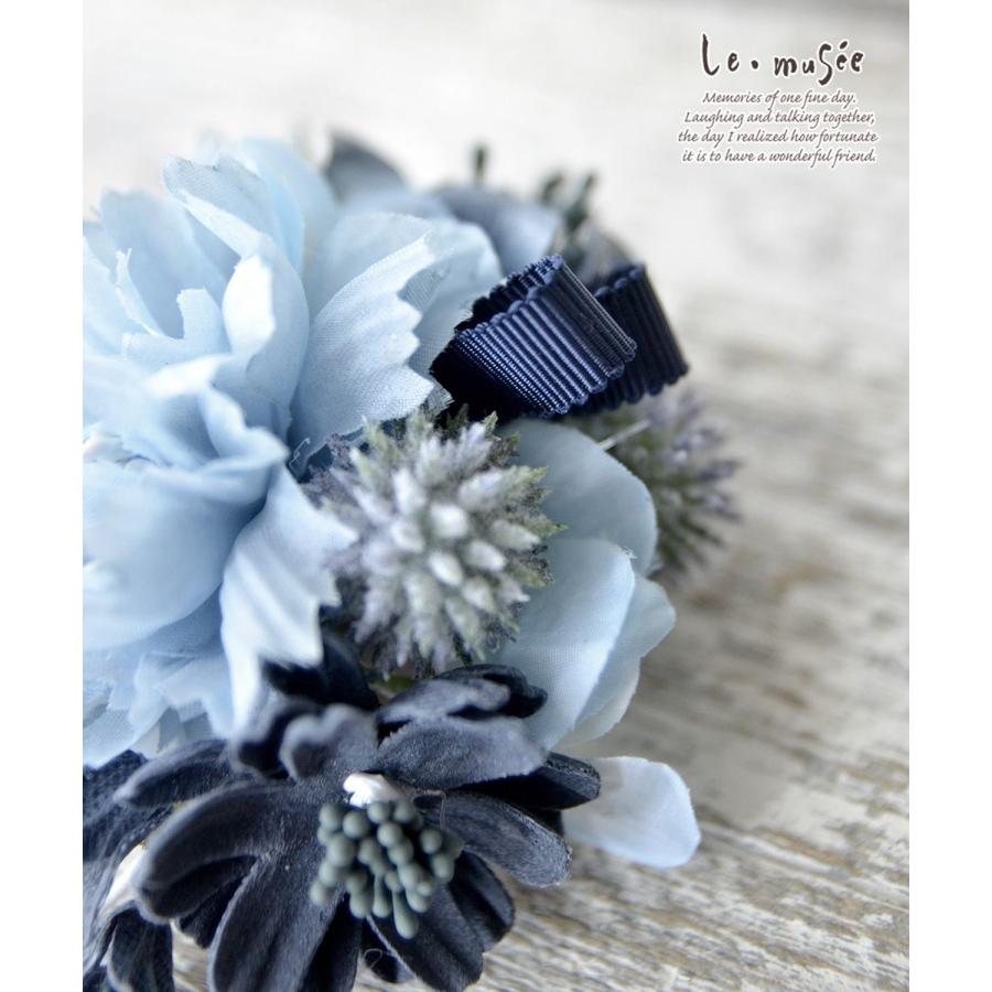 コサージュ 入学 入園式 親 卒業式 結婚式 おしゃれ フォーマル 親族 卒園式 リボン グレイッシュフラワーズ 青 |  | 05