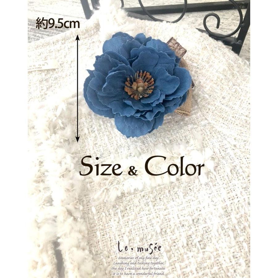 コサージュ 入学 入園式 親 卒業式 結婚式 おしゃれ フォーマル 親族 卒園式 ブローチ デニム調 ピオニー リボン 青 |  | 06