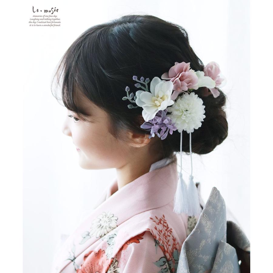 七五三 髪飾り ナチュラル デルフィ | 753 3歳 7歳 白 ホワイト