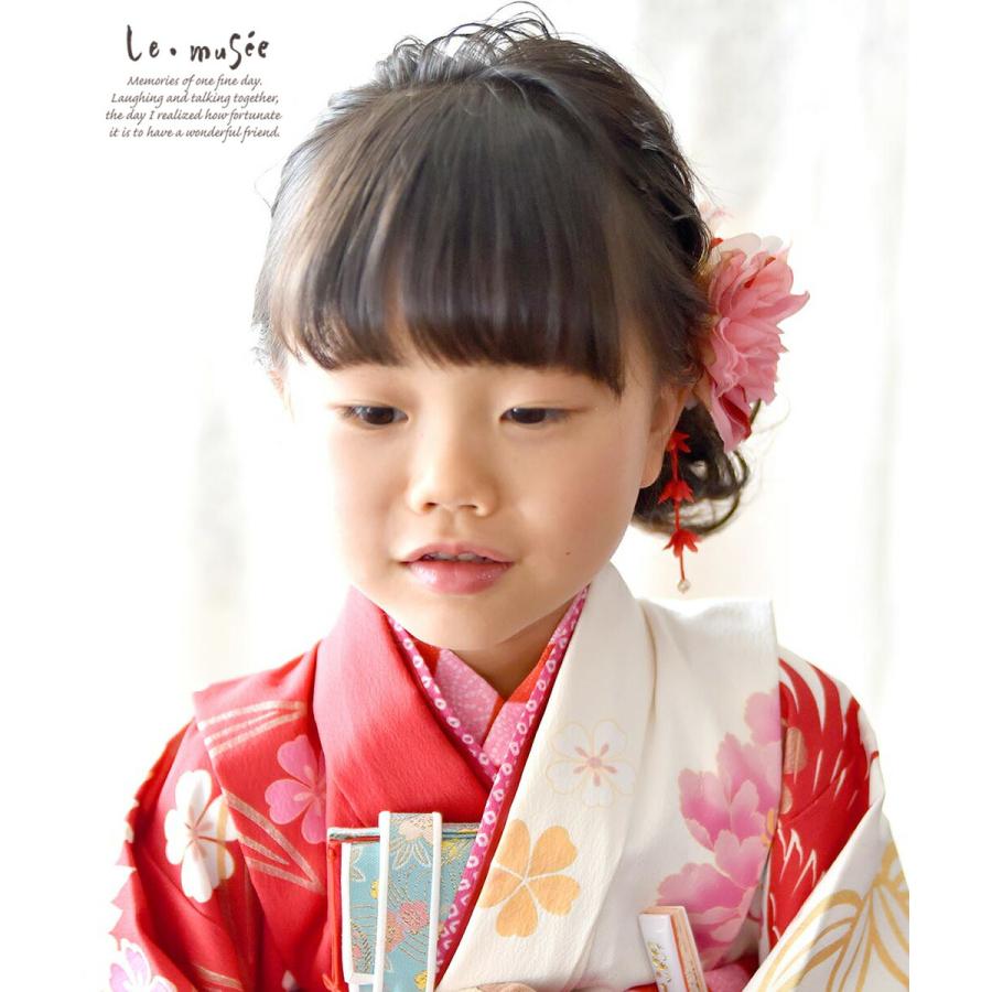 七五三 髪飾り ピンク 花 ヘッドドレス 3歳 7歳 小学生 卒業式 袴 和装