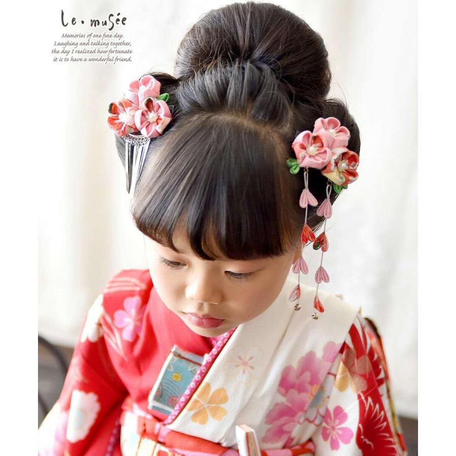 七五三 髪飾り 古典つまみ ピンク 753 お花 ヘッドドレス 3歳 7歳 キッズ 子供 着物 袴 浴衣 卒業式 卒園式 ヘッドドレス 送料無料 ウエディング専門店 ミュゼ 通販 Yahoo ショッピング