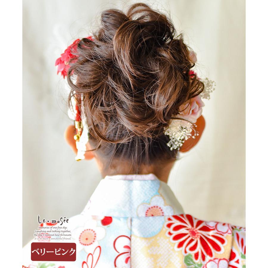 七五三 髪飾り 花とレースの和装かみかざり 2色 | 753 花 ヘッドドレス