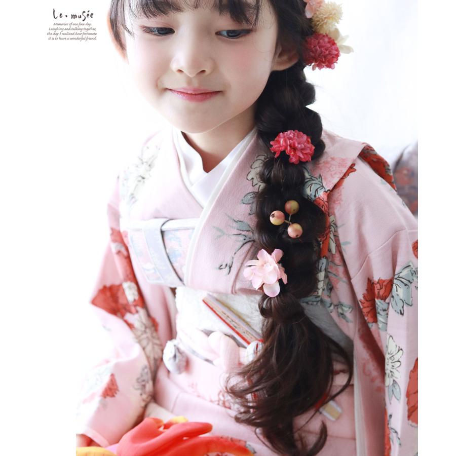 七五三 髪飾り ナチュラルピンポンマム | チュール 753 花 ヘッド