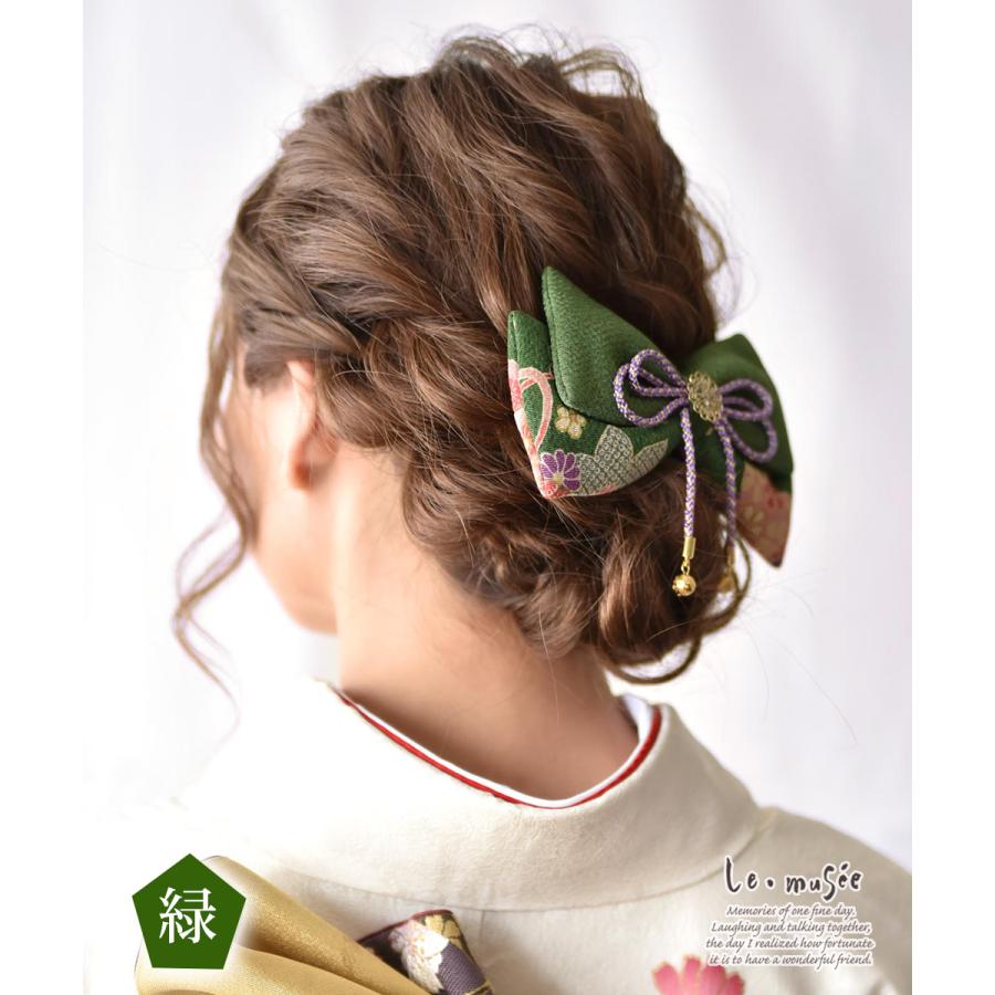 卒業式 成人式 袴 リボン 髪飾り 和装 ちりめん ふっくら ヘッドドレス 卒園式 大学 小学生 中学 古典モダン 全2色 結婚式 |  | 05