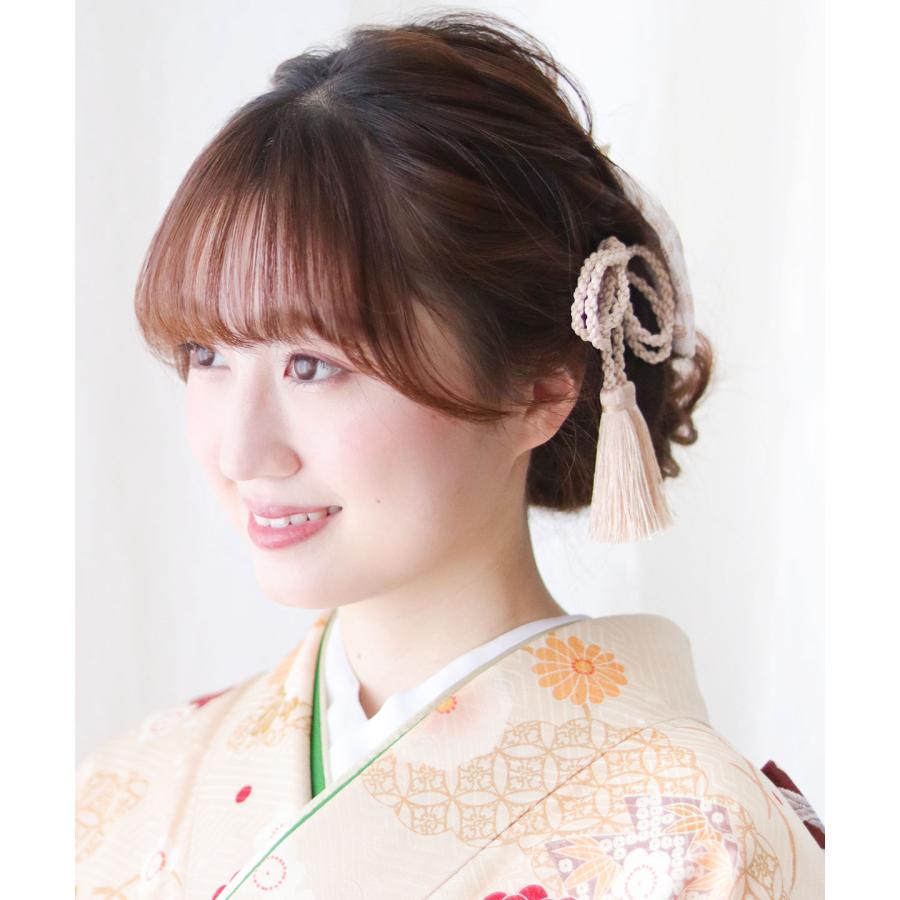 成人式 髪飾り 和装 リボン 袴 卒業式 花 ヘッドドレス セット タッセル 房 ウェディング 結婚式 シルクベージュ 卒園式 大学生 おしゃれ かわいい |  | 04